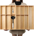 V-Shaped Extra Large Bamboo Drawer Organizer Set of 2 - Smart Space