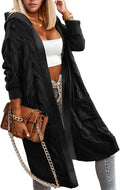 Winter Fall Cardigan Sweaters for Women - Oversized Hooded Cable