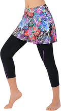 Women Tennis Skirted Leggings with Pockets - Capri Skort Fit