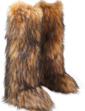 Valpeak Womens Faux Fur Boot Knee-High - Warm Fluffy Winter Style
