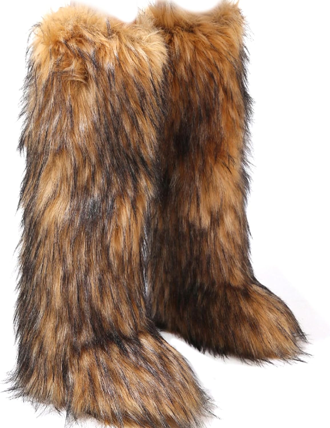 Valpeak Womens Faux Fur Boot - Stylish Knee-High Winter Boots