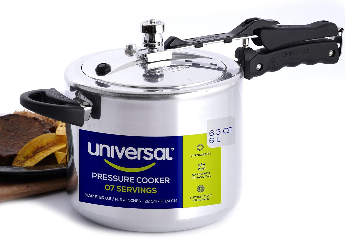 Universal 6.3 Quart Pressure Cooker for Stews and Soups