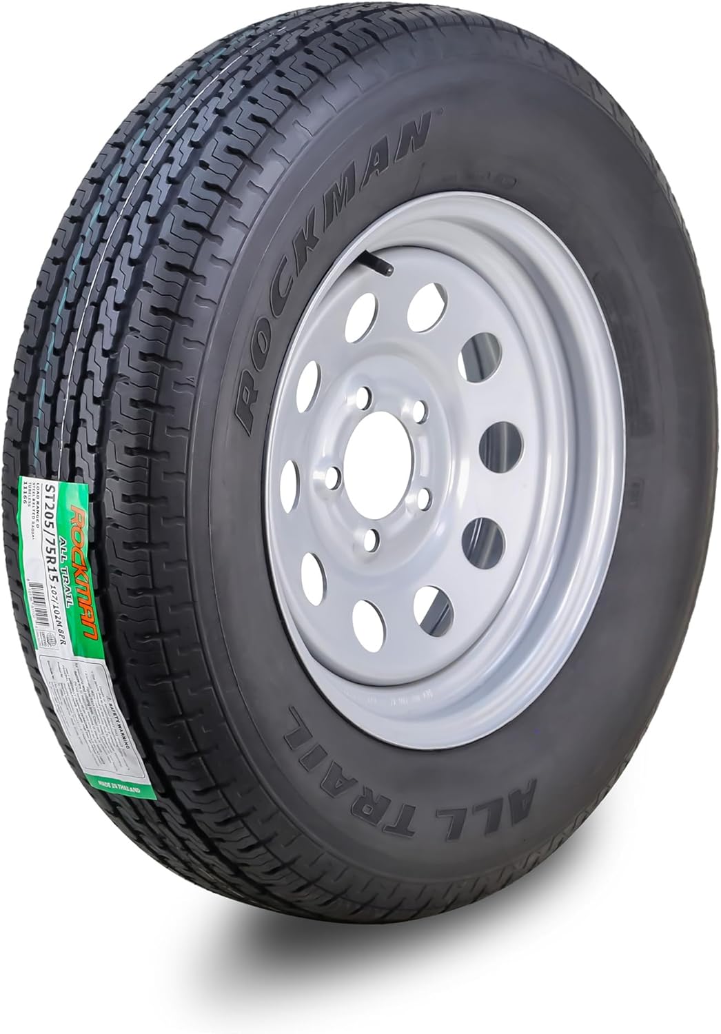 ROCKMAN Trailer Tire Wheel Assembly ST205/75R15 for Safety
