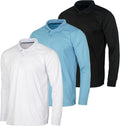 Men's Dry Fit Long-Sleeve Active Polo 3-Pack - Performance Comfort