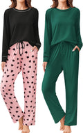 Ekouaer 2 Pack Women Pajama Long Sleeve Sleepwear Sets - Soft Comfort