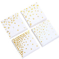 Winoo Design Gold Cocktail Napkins - 4 Designs - Disposable - 5x5 Inches