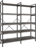 Huuger 5 Tier Bookshelf with 10 Open Shelves for Display