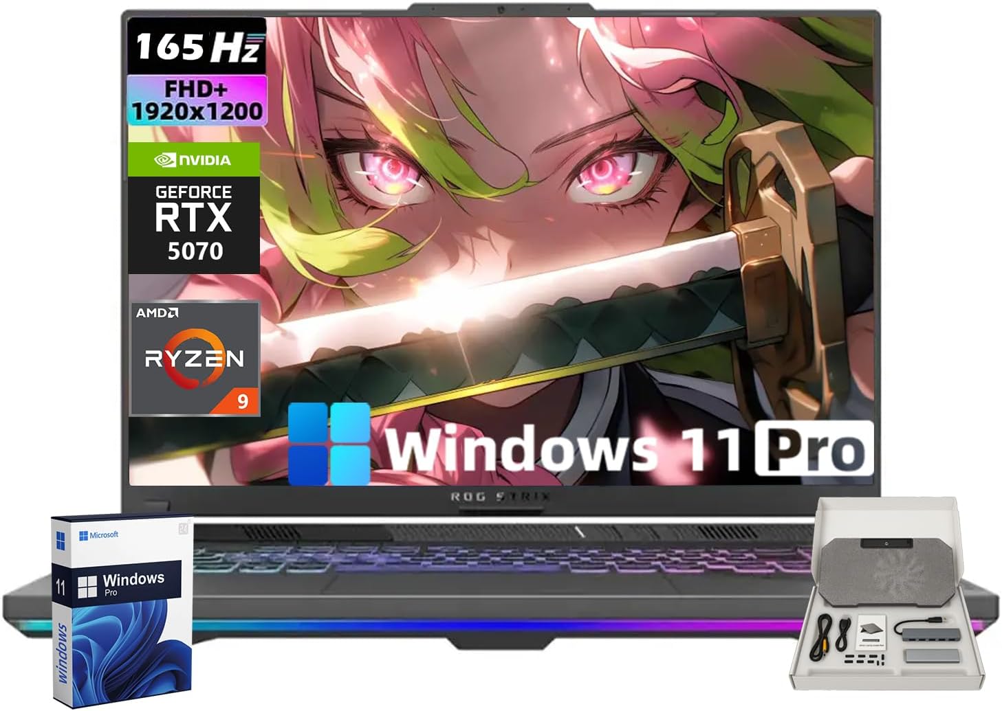 ASUS ROG Strix G16 Gaming Laptop with Ryzen 9 and RTX 5070 Ti