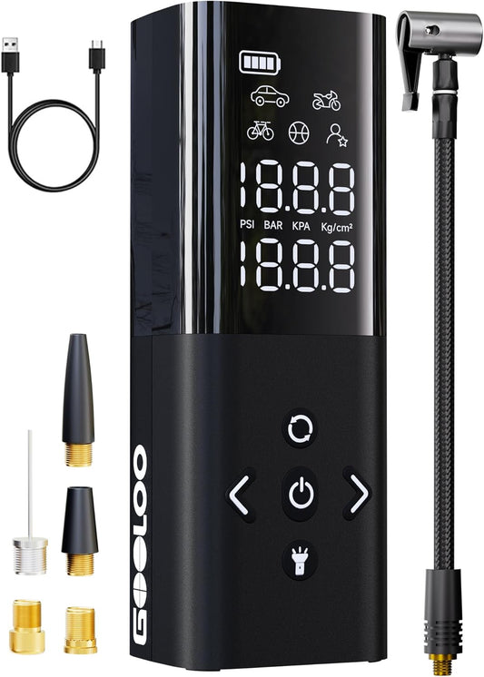 GOOLOO AP150 Portable Tire Inflator: 3X Speed, Auto-Shutoff, 150PSI