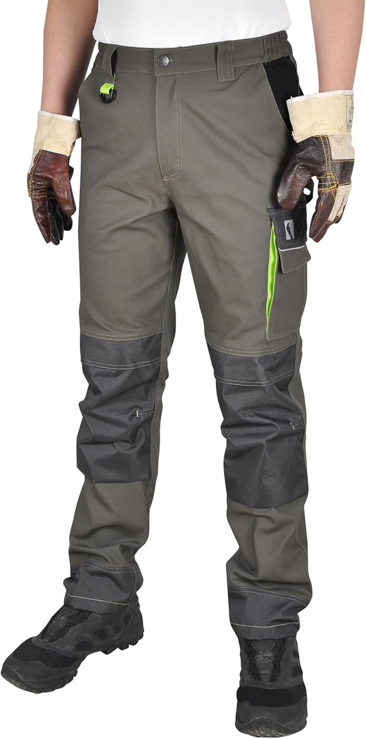 Ellobird Men's Cargo Construction Flex Work Pant with Double Knee