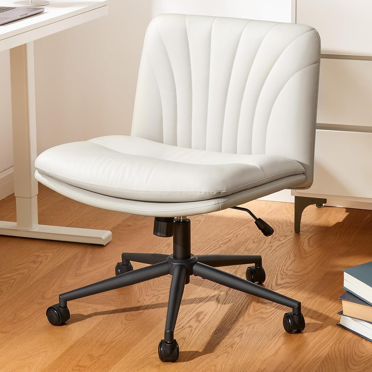 Marsail Armless Office Desk Chair with Wheels for Comfort
