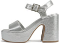 Women Open Toe Ankle Strap Platform Chunky High Heeled Sandal - 4in