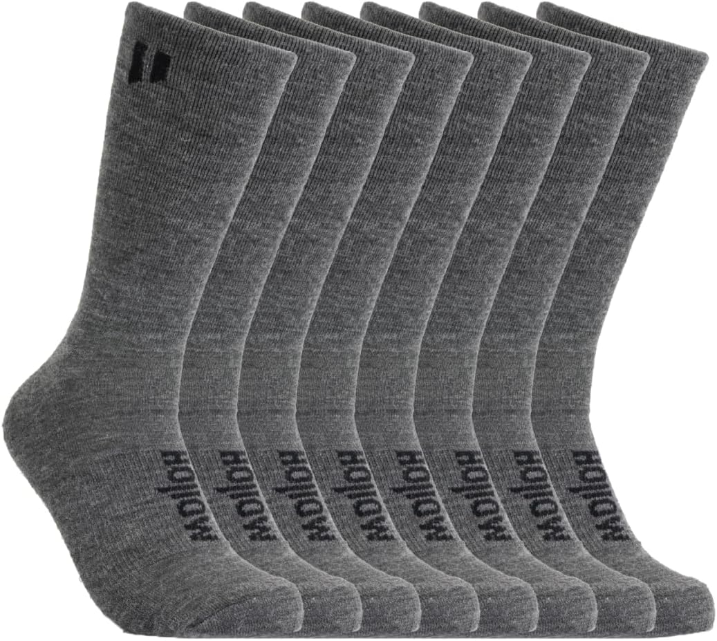 HOLLOW Alpaca Crew Socks for Men and Women - Moisture Wicking