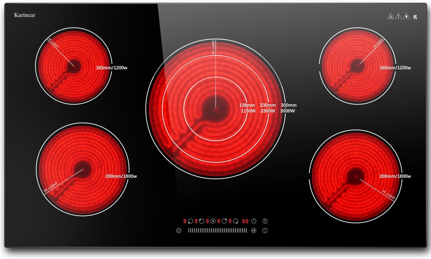 Karinear 36 Inch Electric Cooktop with 5 Burners for Your Kitchen
