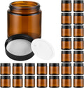 Glass Jars with Lids 4oz Amber - Airtight Eco Cosmetic Jars
