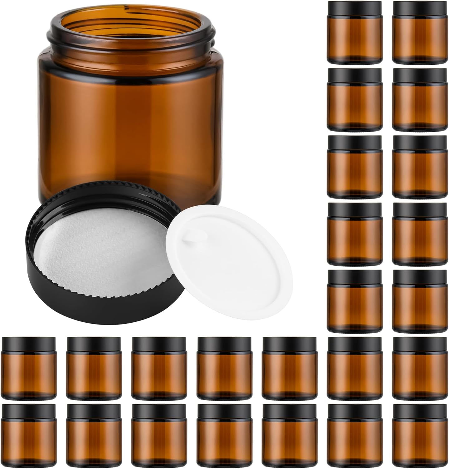 Eco-Friendly Glass Jars with Airtight Lids for Skincare and More