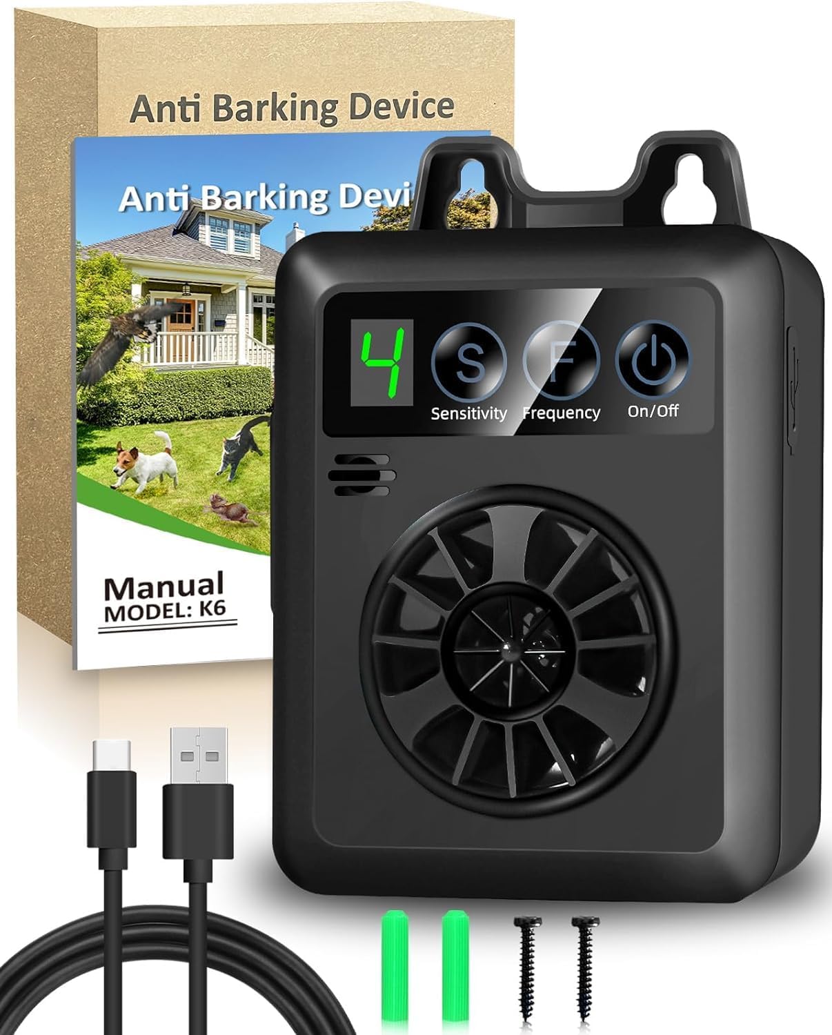 Ultrasonic Anti Barking Device for Dogs - Rechargeable Control