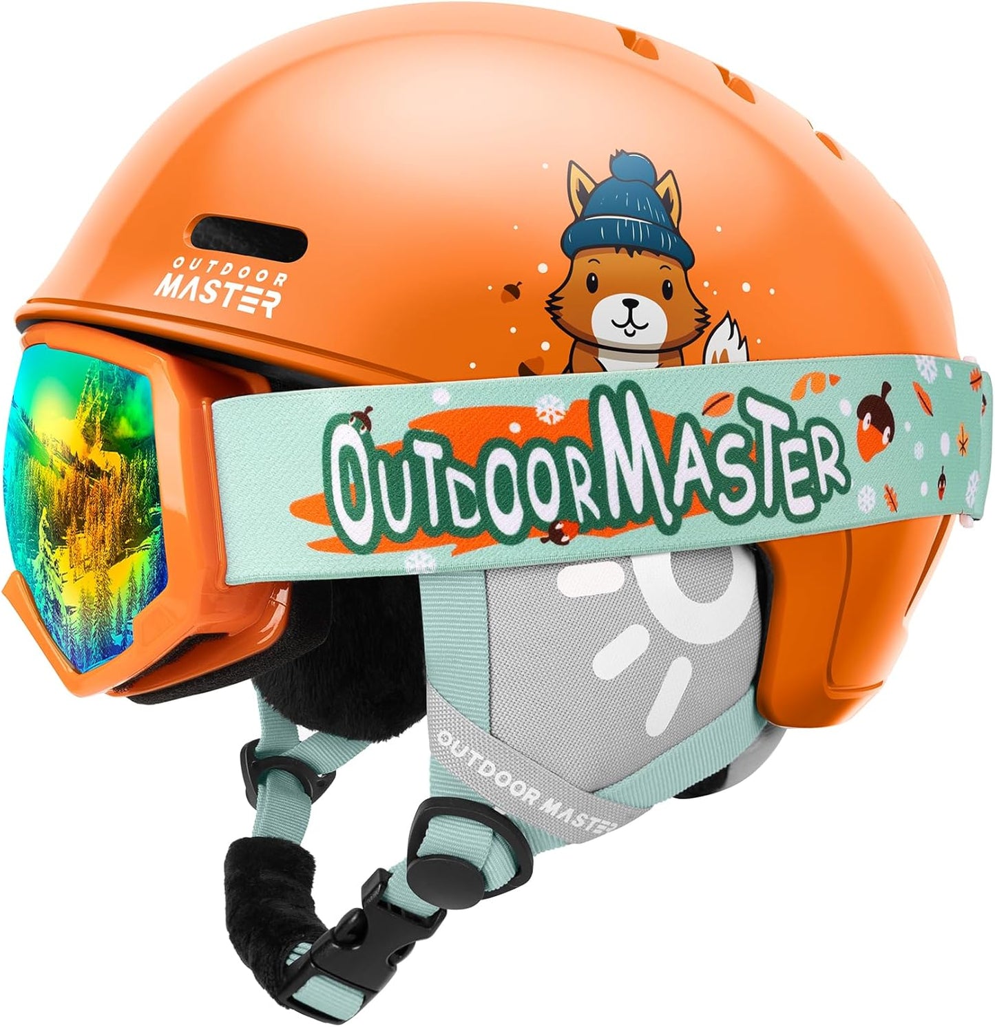 OutdoorMaster Kids Ski Helmet and Goggles Set for Safety
