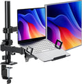 monTEK Monitor Mount and Laptop Stand for Desk - Adjustable Dual Arm