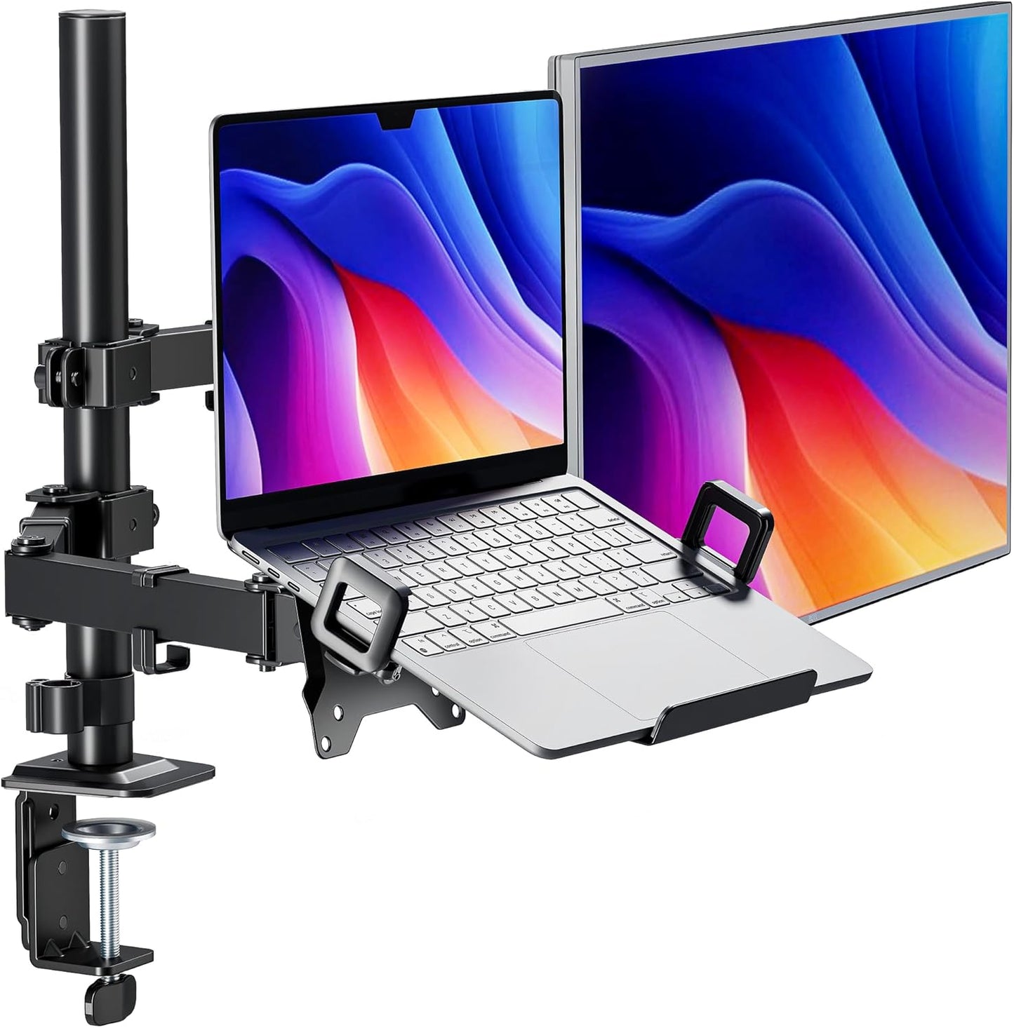 monTEK Monitor Mount and Laptop Stand for Desk - Adjustable Arm