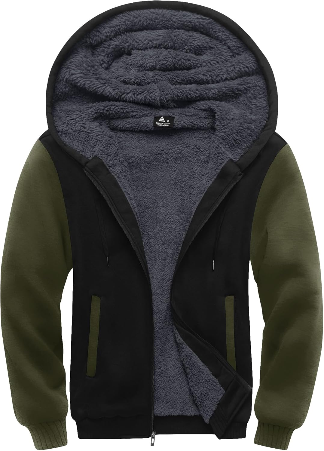 SCODI Heavyweight Fleece Hoodie for Men - Full Zip Sherpa Jacket