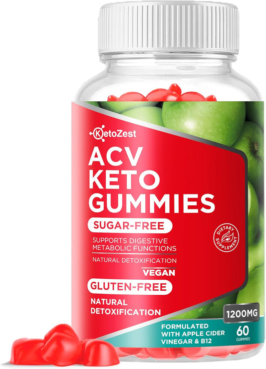 KetoZest ACV Gummies - Sugar & Gluten Free Boost