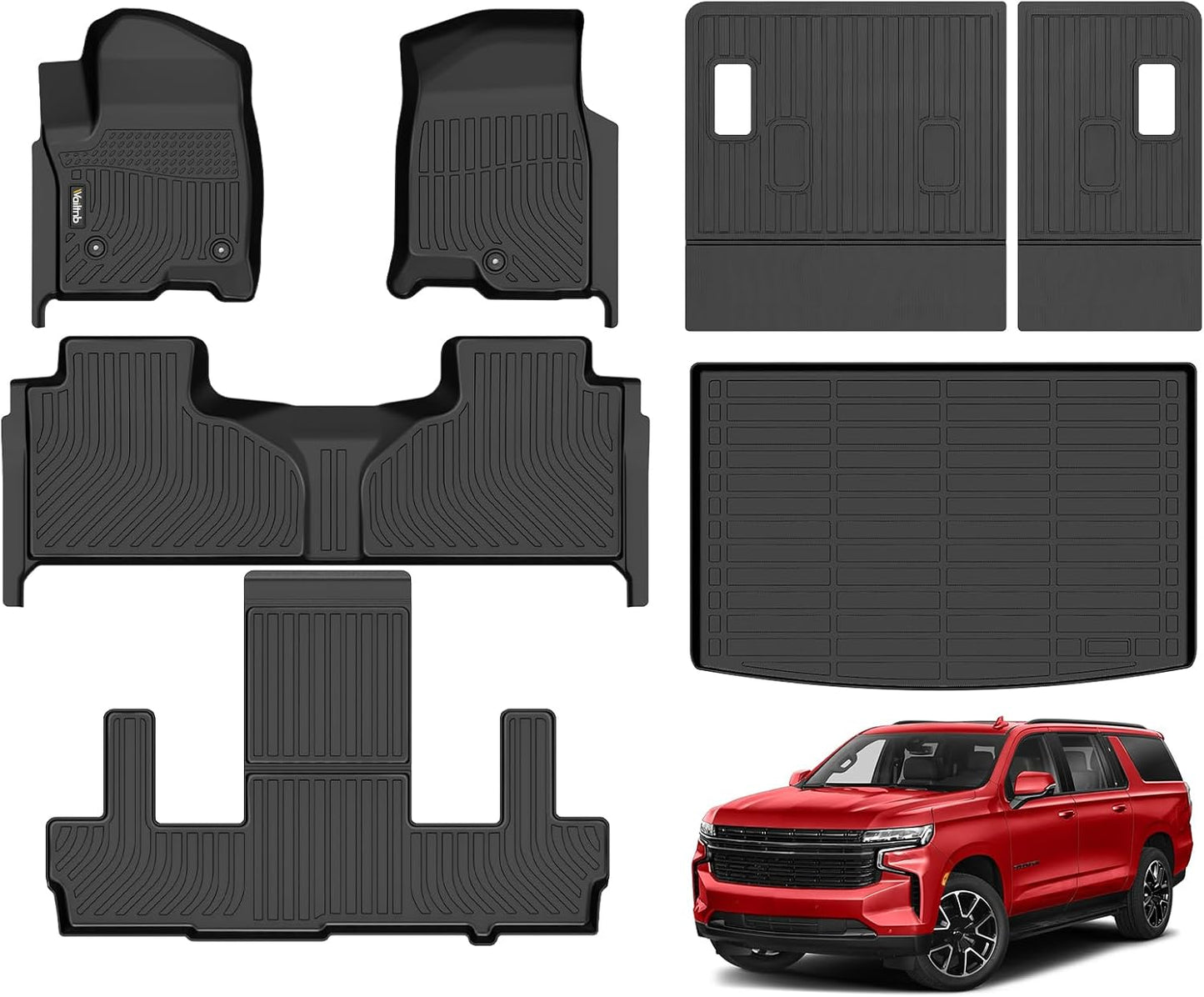 Wailtnb All Weather Floor Mats for Chevrolet Suburban 2021-2025