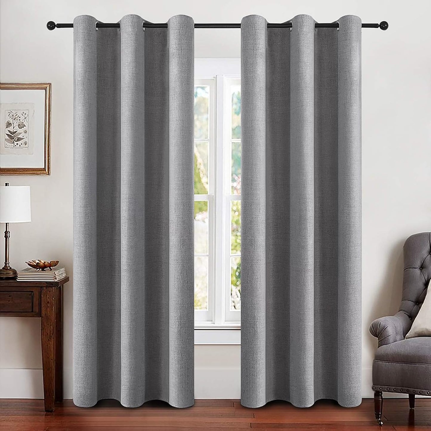 MIULEE Linen Blackout Curtains for Complete Room Darkening