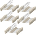 Pants Hangers with Clips 50 Pack - Space Saving Stackable Beige