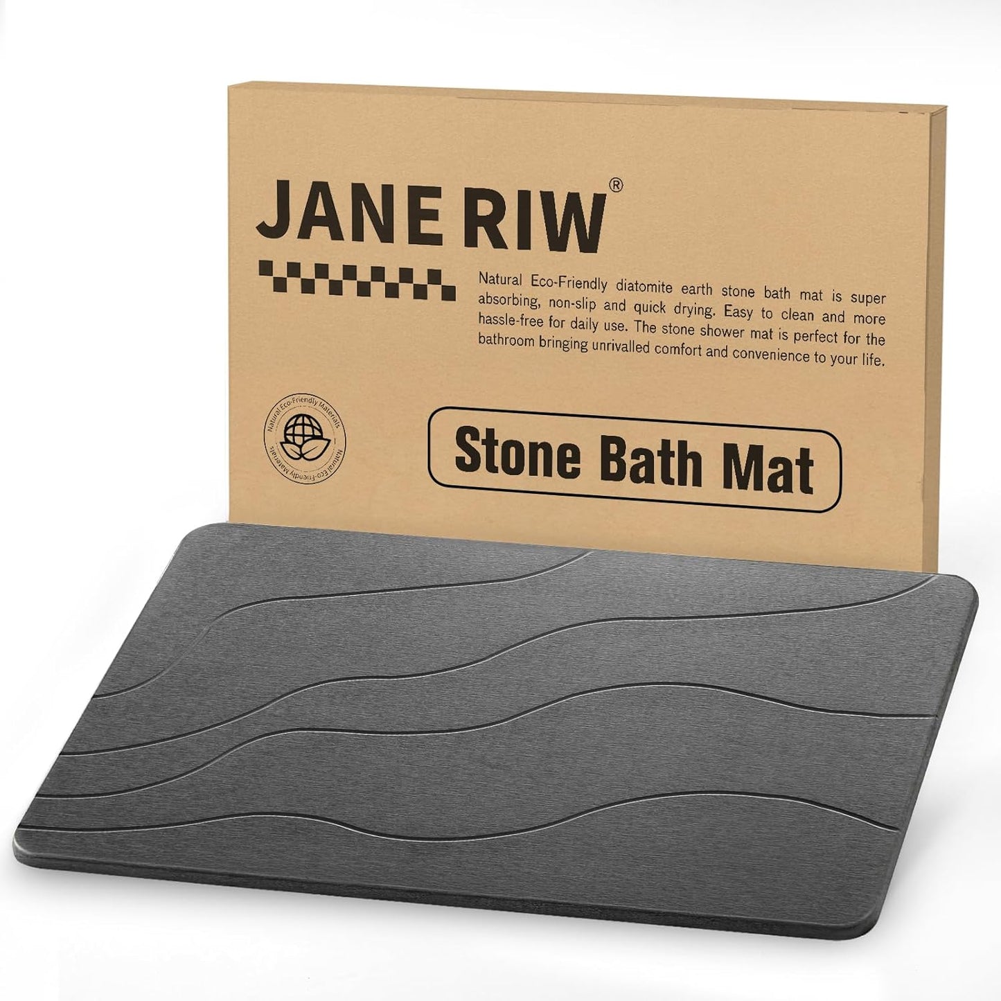 Quick-Drying Diatomaceous Earth Stone Bath Mat for Modern Bathrooms