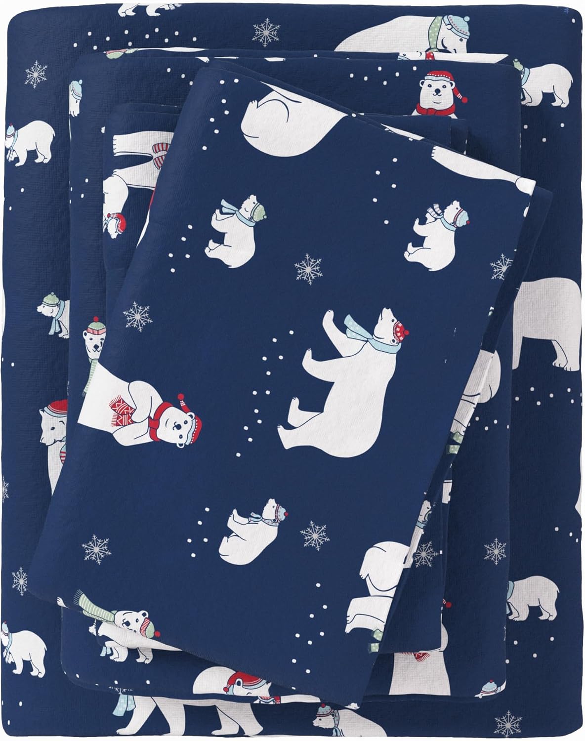 Great Bay Home Christmas Flannel Sheet Set for Cozy Winter Nights