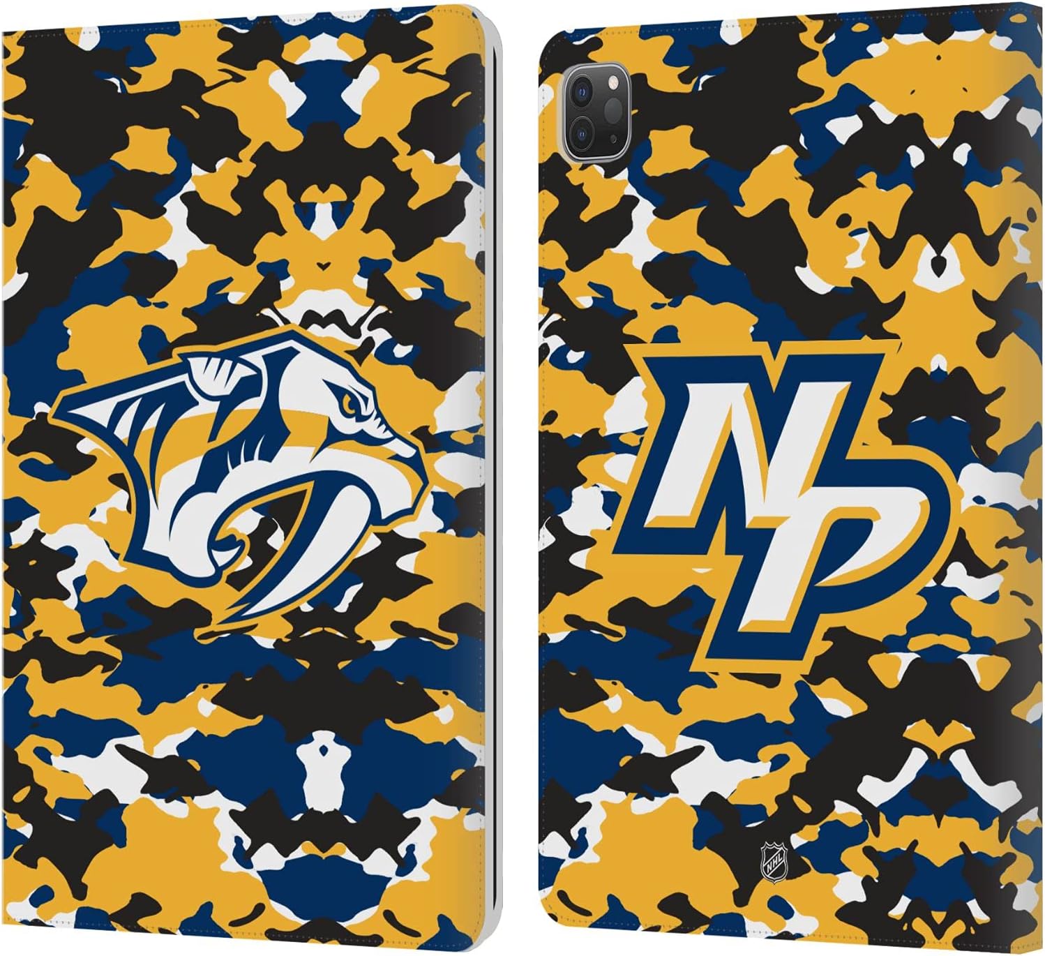 NHL Camouflage Nashville Predators Leather Wallet Case for iPad Pro