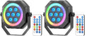 Stage Lights Mini RGB Rechargeable Uplights (2 Pack) - Portable Party