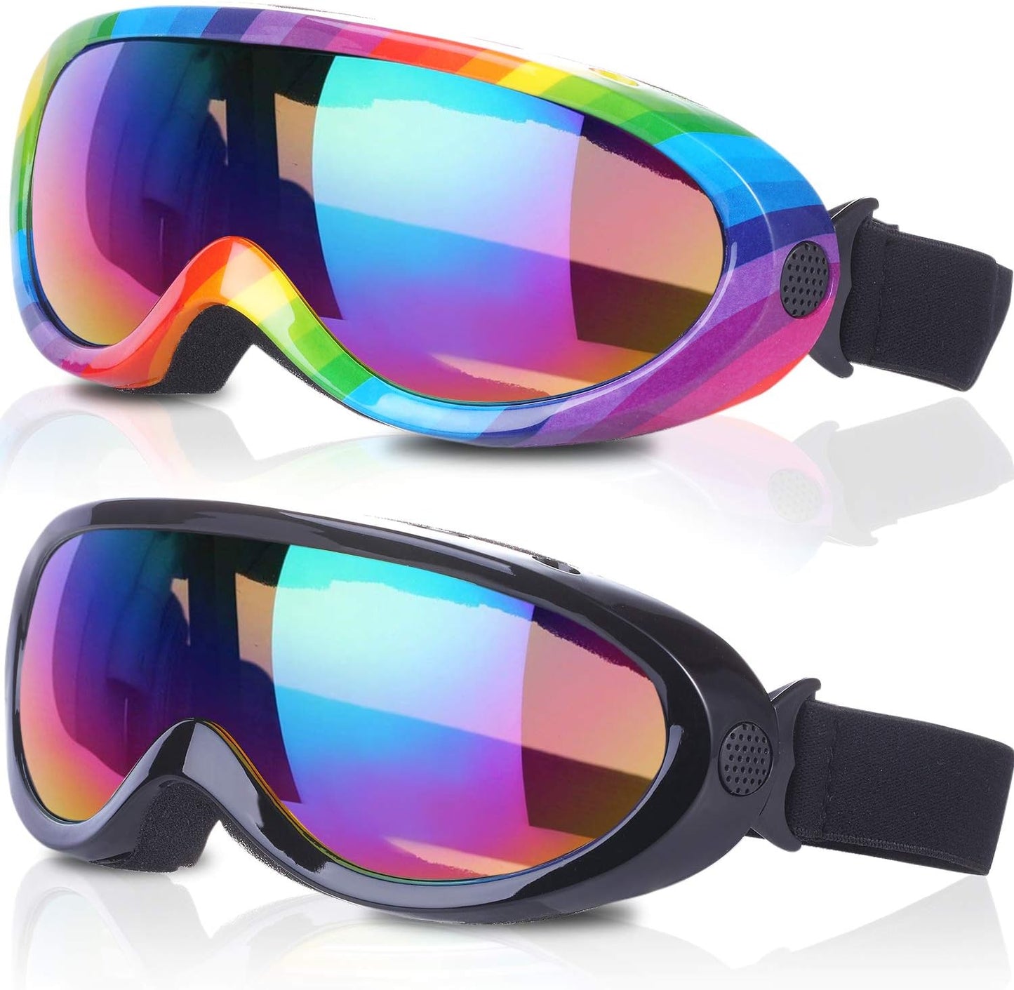 Rngeo Kids Ski Goggles Pack - Clear Vision & Protection