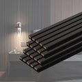 Wood Slat Acoustic Wall Panels 4-Pack - Matte Black Noise Reduction