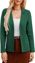 Women's Knit Long Sleeve Casual Blazer Jacket - Work to Weekend