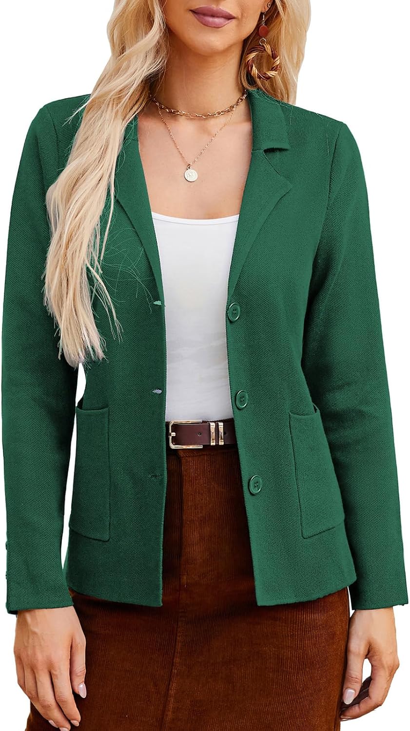 Women's Long Sleeve Casual Blazer for Work and Office Style