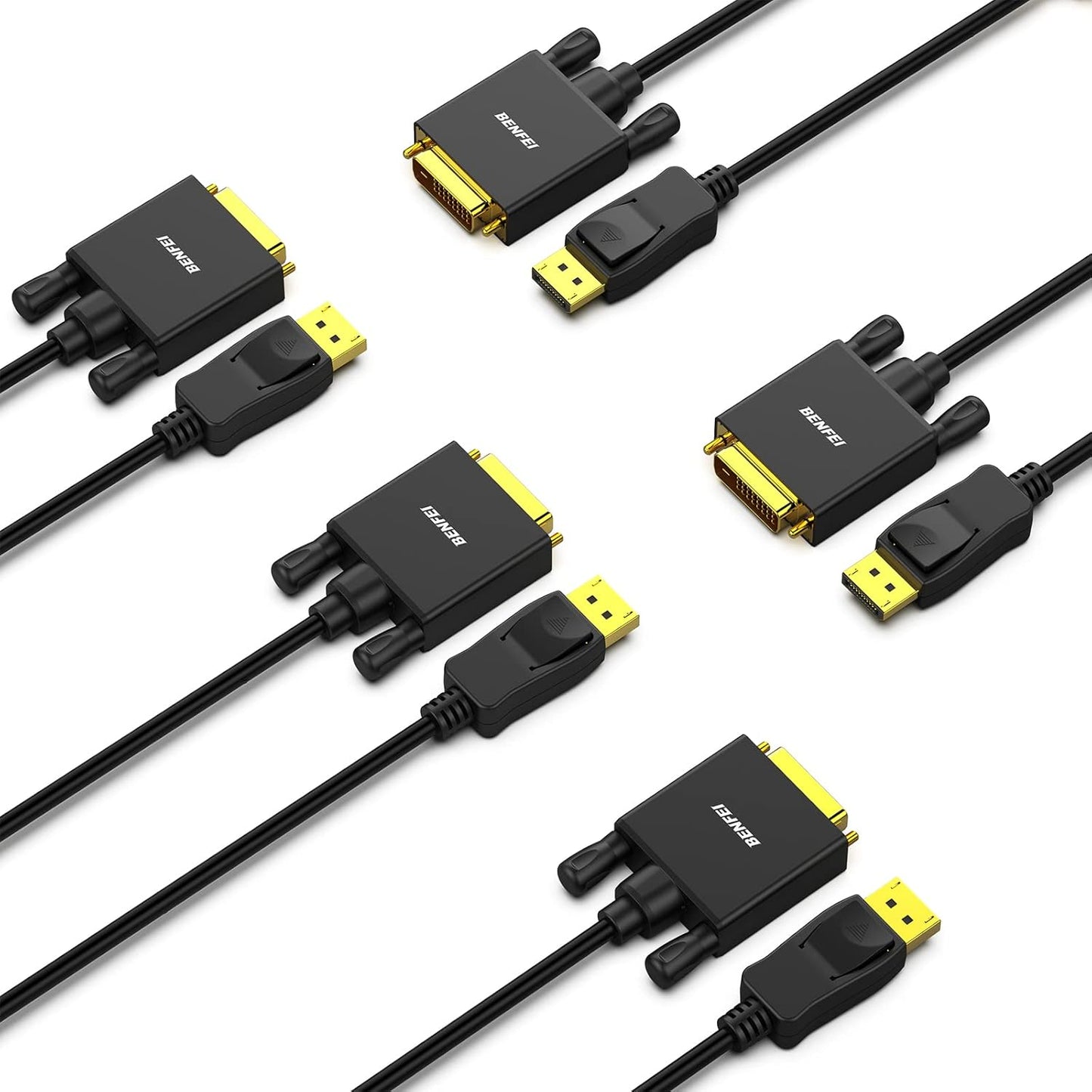 BENFEI 5 Pack DisplayPort to DVI Cable for High Definition Use