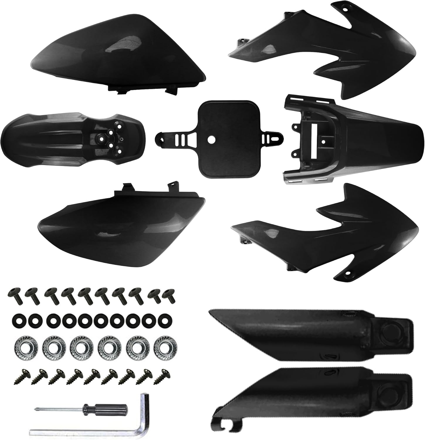 Complete 7 Piece Plastic Fender Kit for CRF50 and XR50 Bikes