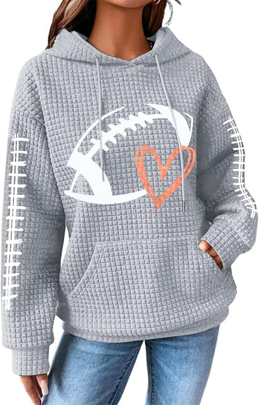 Funny Football Graphic Sweatshirt for Women - Game Day Style