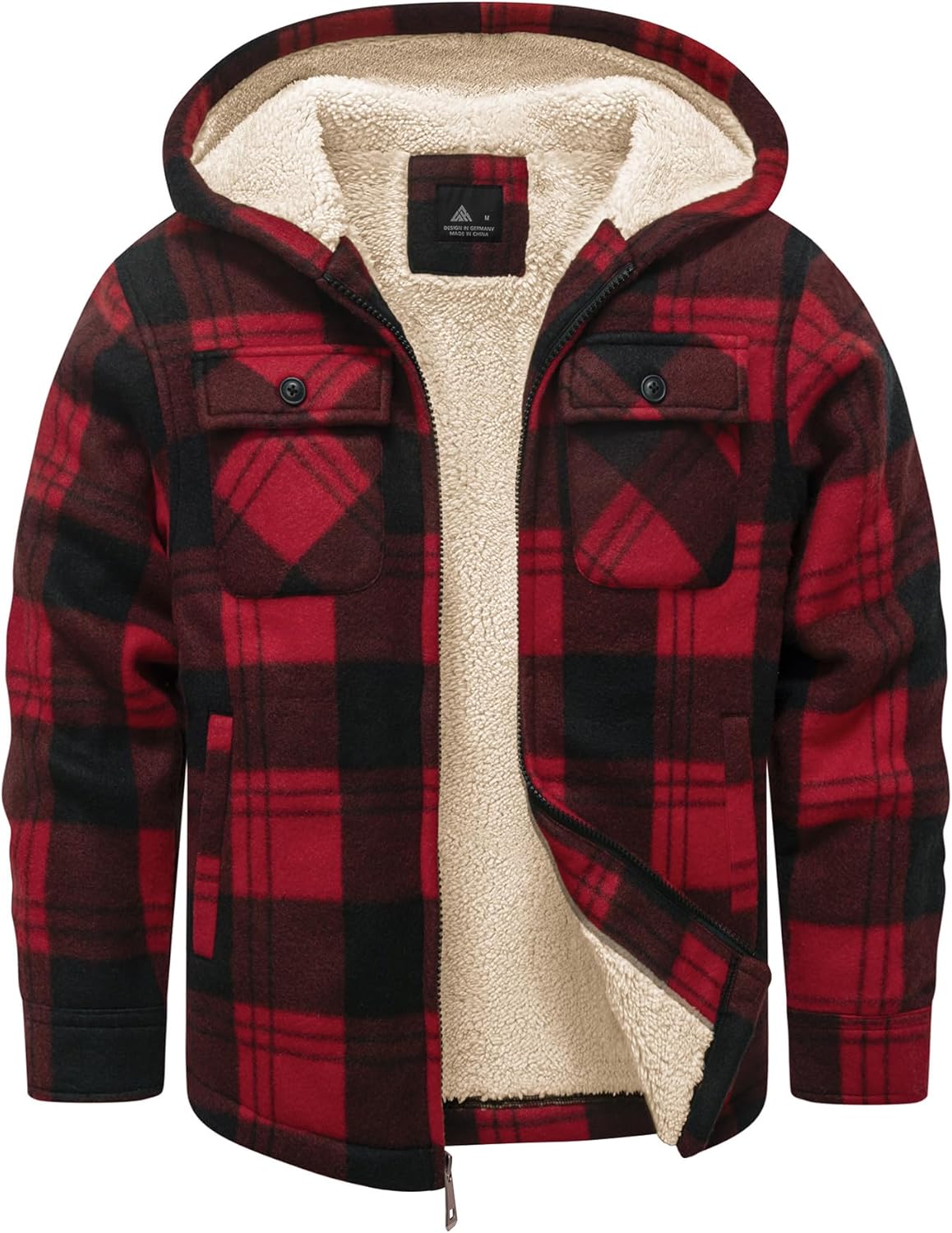 GEEK LIGHTING Boys Flannel Jacket Sherpa Lined for Winter Wear