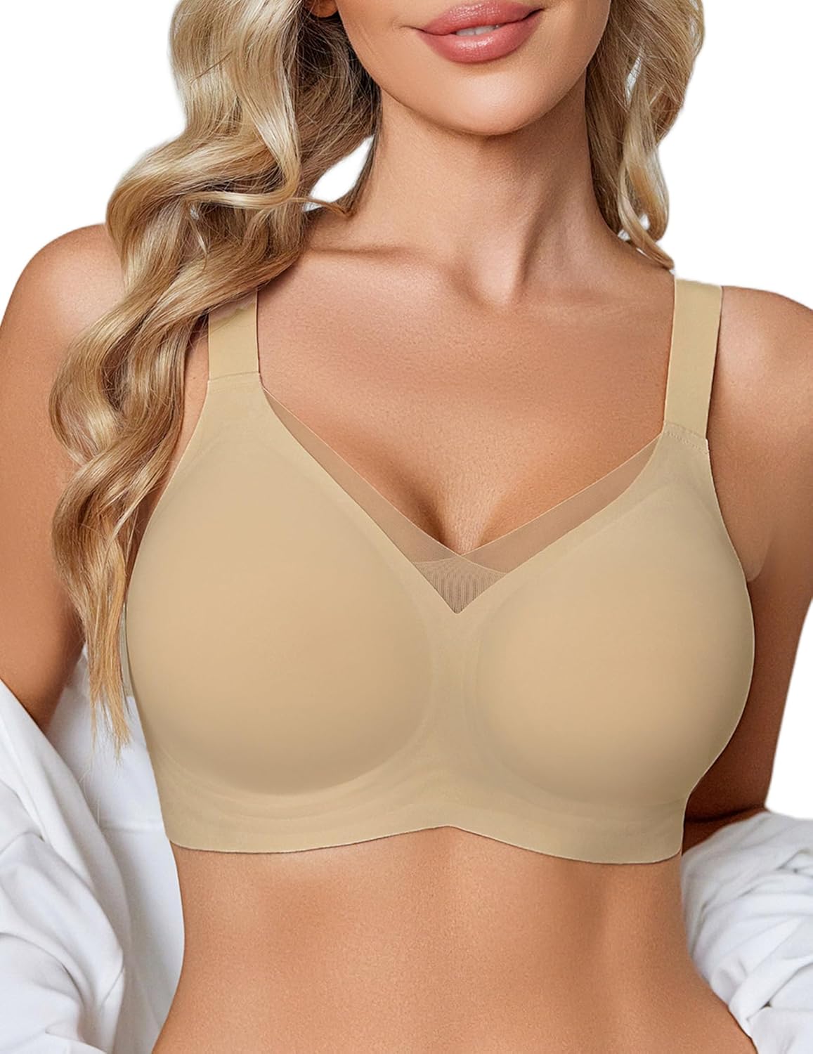 Avidlove Womens Seamless Bras No Underwire V Mesh Comfort Bralette