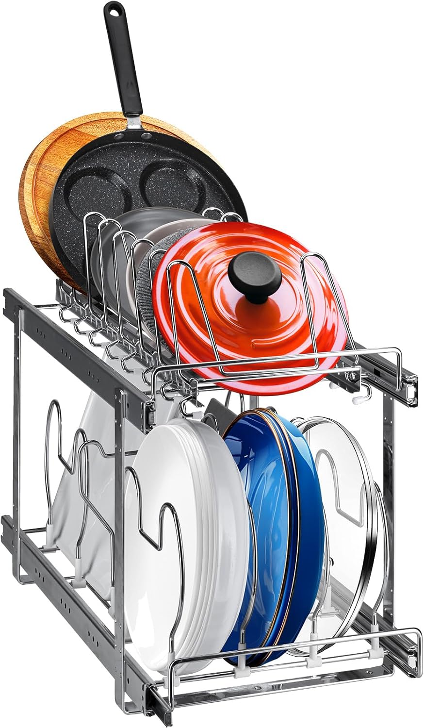 VEVOR Pan and Pot Rack - Expandable Under Cabinet Organizer
