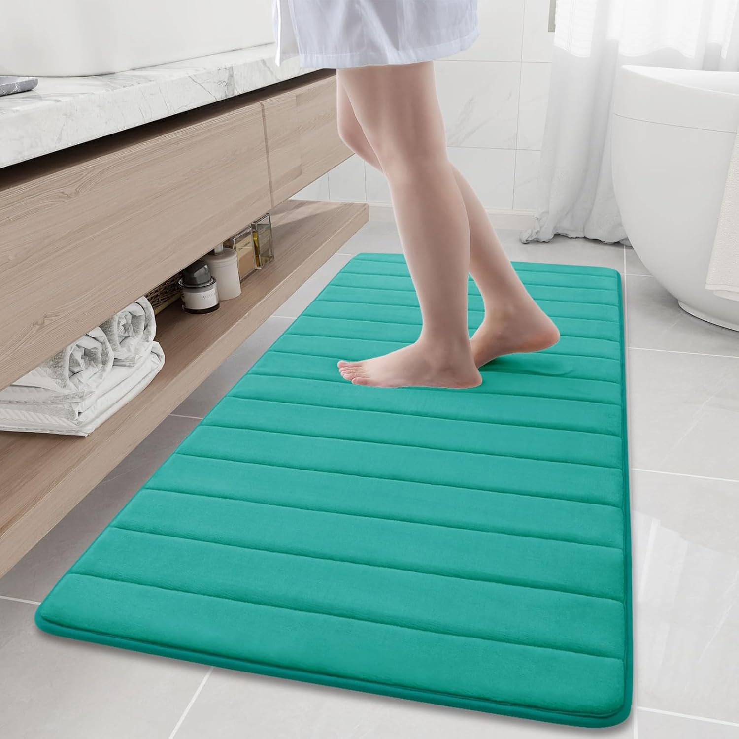 Buganda Memory Foam Bath Mat - Ultra Soft Non-Slip Rug 60in x 24