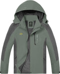 TEZO Mens Rain Jacket Waterproof Hooded Hiking Coat (Style KKF1)