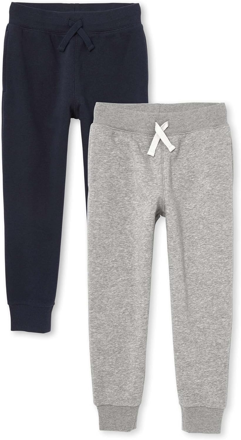 Boys Active Fleece Jogger Sweatpants - Cozy Multipack of 2