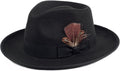 FADACHY Fedora Hats for Men & Women Wide Brim Felt Hat - Satin Lined