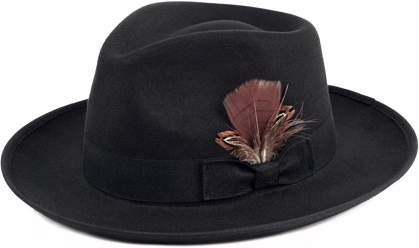 FADACHY Fedora Hats for Men & Women - Stylish Wide Brim Felt Hat