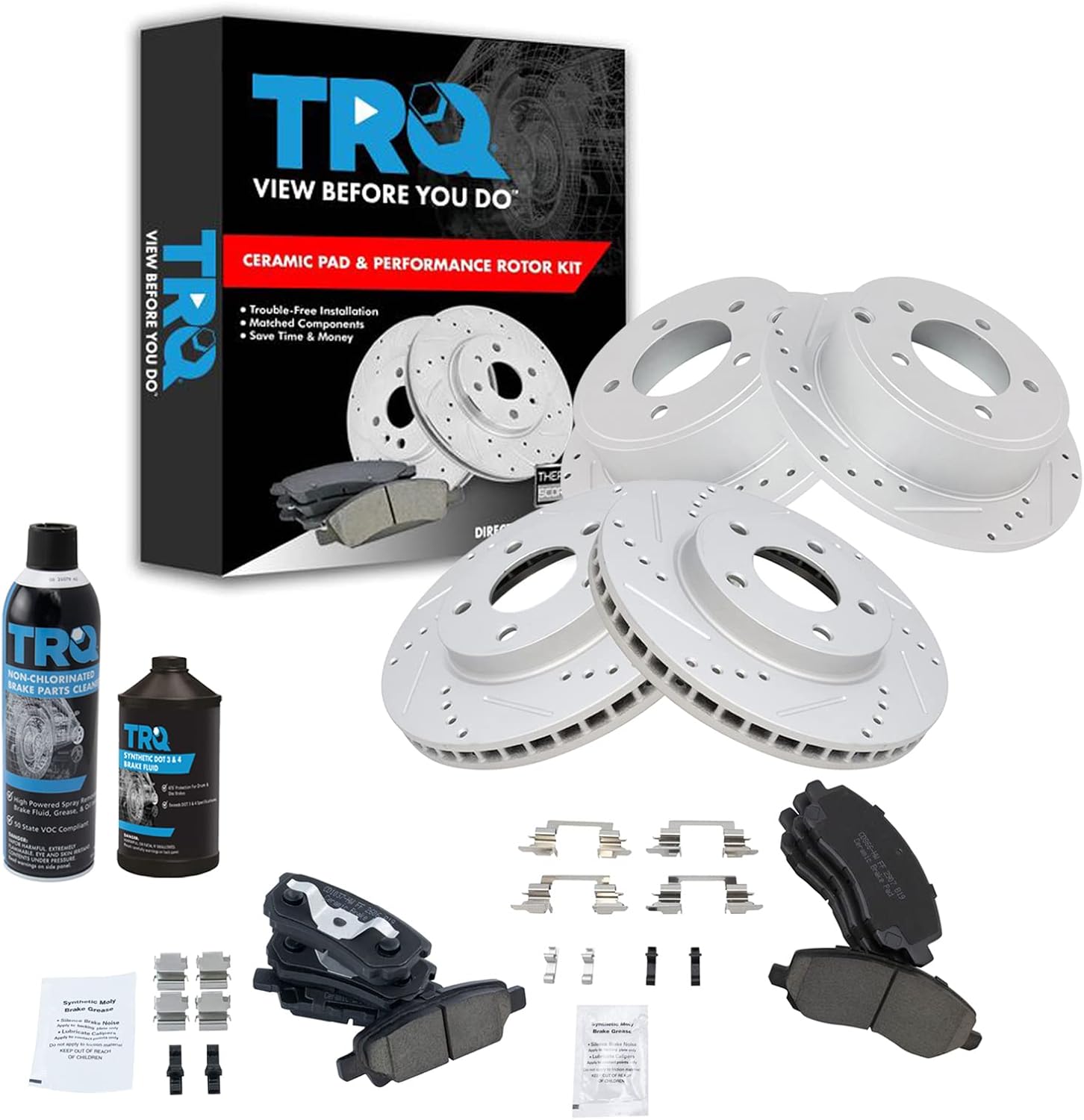 TRQ Performance Brake Pad & Rotor Kit for 2008-2016 Lancer