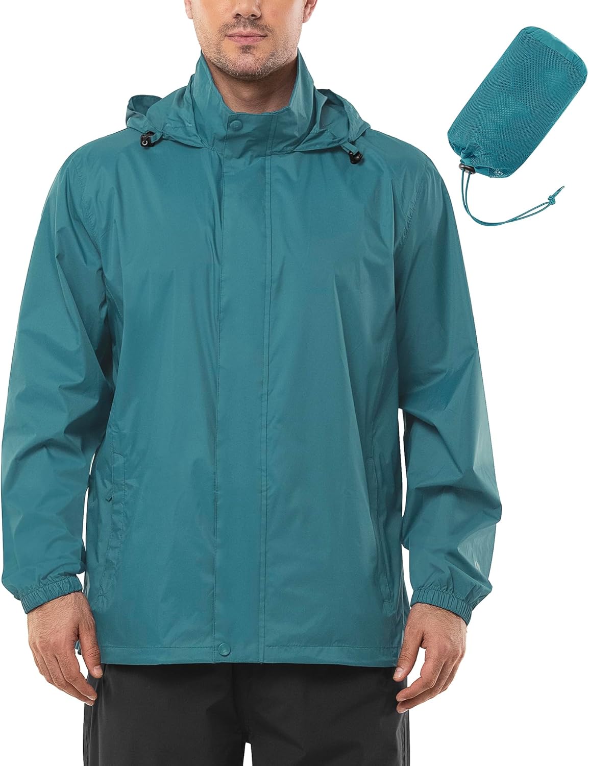 Outdoor Ventures Men's Rain Jacket Waterproof Lightweight Shell